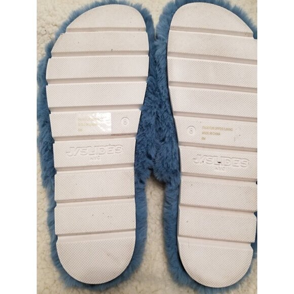 J/Slides Urban Sport Womens Slippers BABEE Blue Faux Fur Slide Size 8 M - Picture 3 of 3